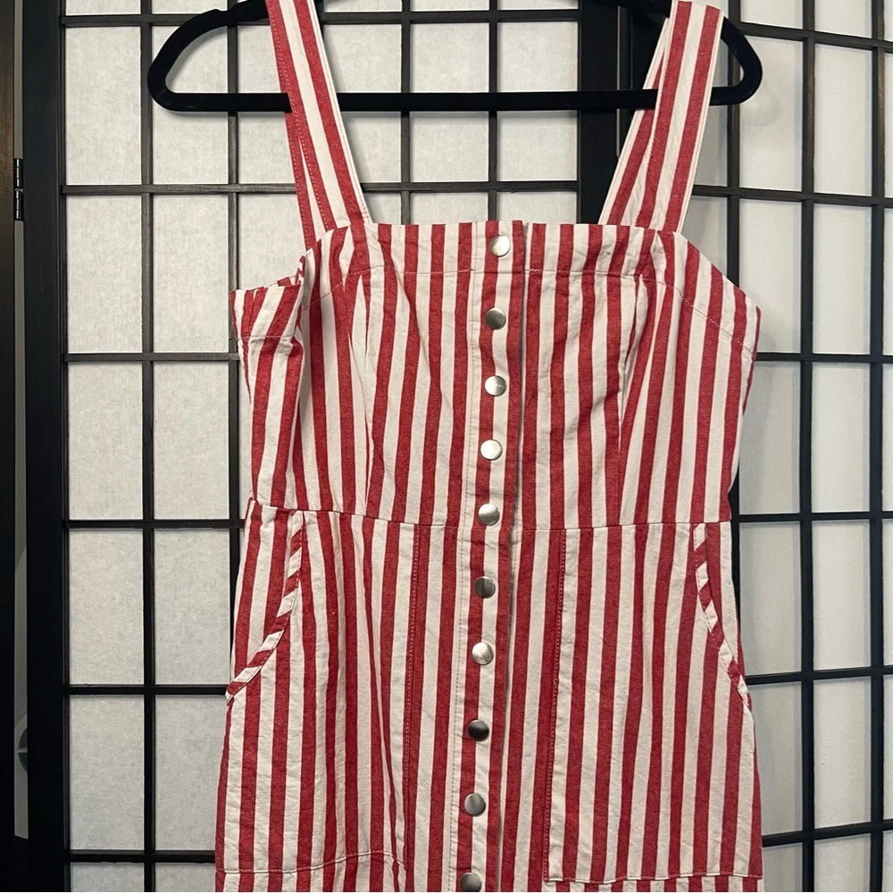 Forever21 Striped Red and White Button-Down Dress M - Picture 4 of 5
